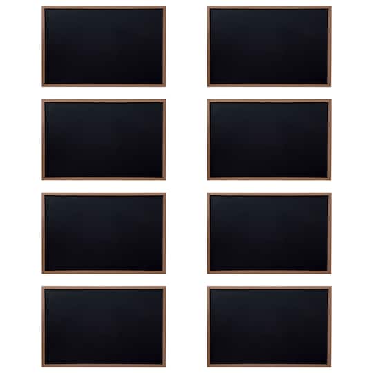 8 Pack: 23" x 35" Brown Framed Chalkboard by B2C®